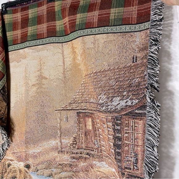 Vintage Mohawk Home Bear Tapestry Throw Blanket W Fringe - Picture 15 of 15